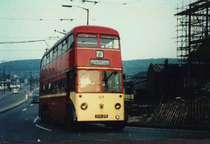 Huddersfield Trolleybus 619 at Shore Head